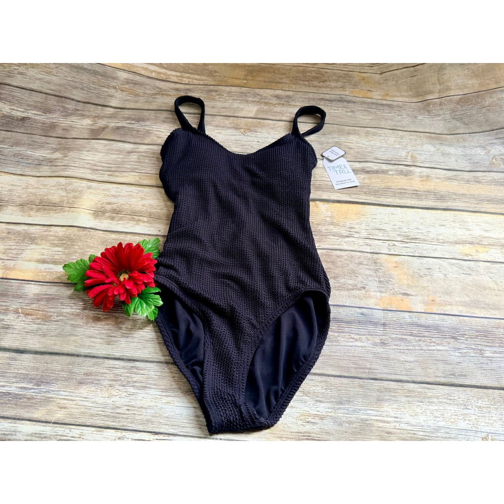 NWT BLACK 1 PIECE SWIMSUIT - Picture 2 of 11